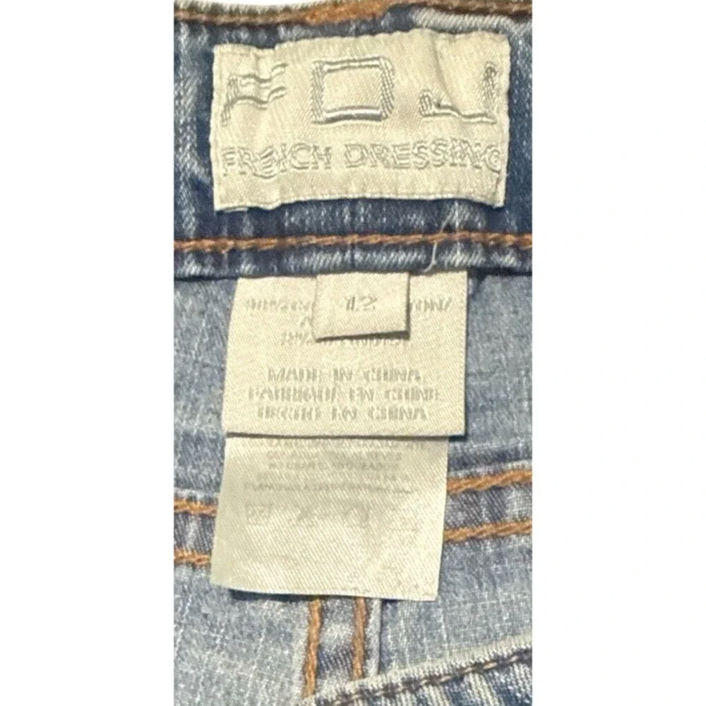 FDJ French Dressing Jeans Women’s 12 Capri Blue Denim Crop High Rise Wide Leg